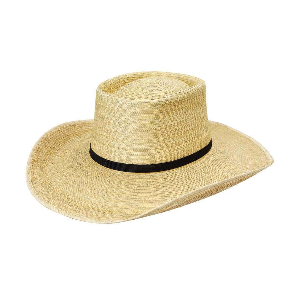 Sunbody Box Top 4" Brim Palm Straw Cowboy Hat