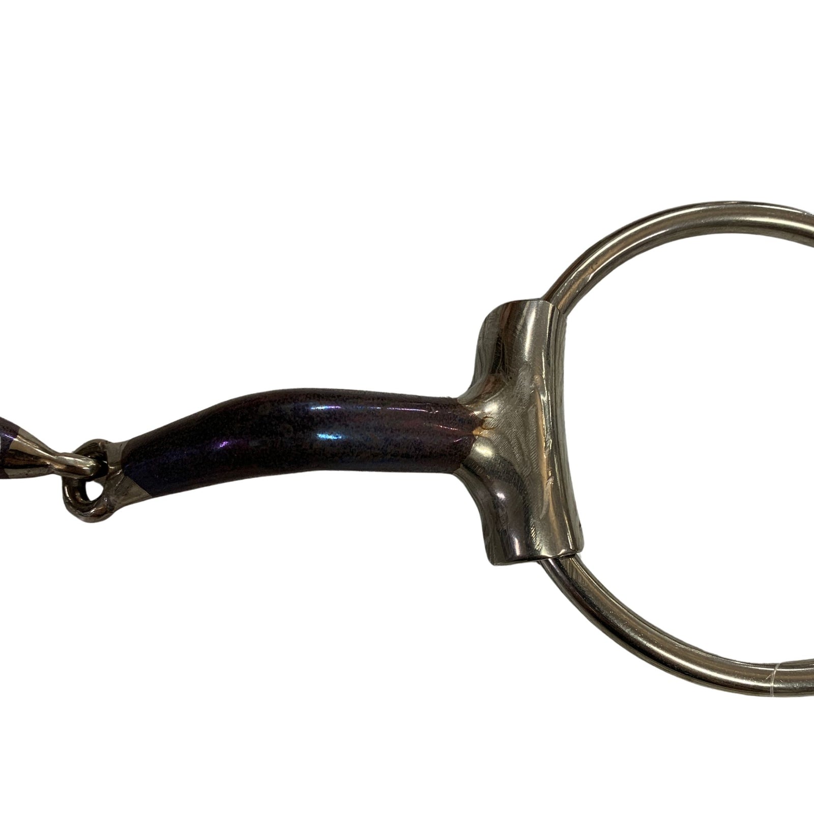 Horse bridle bit on a white background