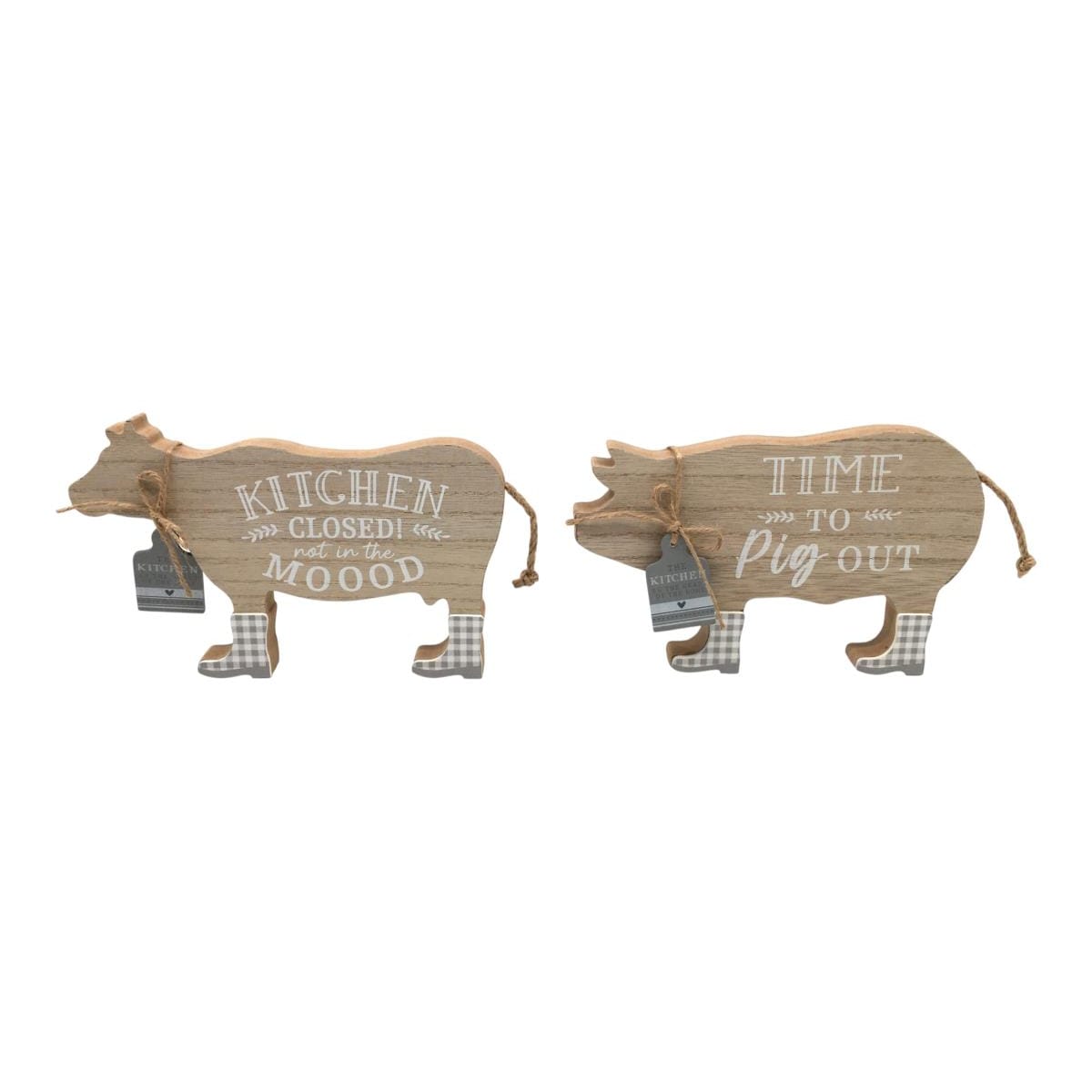 22cm MDF Cow/Pig with Funny Wording Assorted Malmar