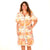Women's Freedom Flame "Ellie" Dress. 
Woman wearing a patterned dress on a white background