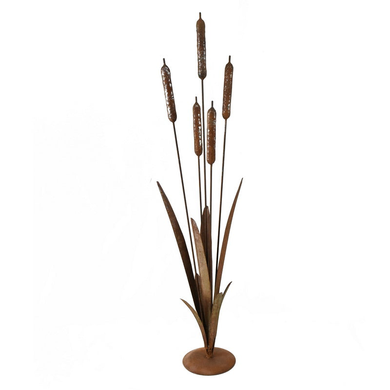 Rust Bulrush Decoration on Stand