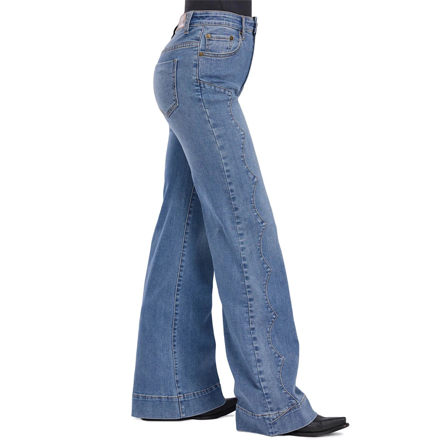 Blue jeans on a white background