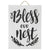 Handcrafted Monochrome Bless Our Nest Wallart. Decorative sign with 'Bless our nest' text on a white background