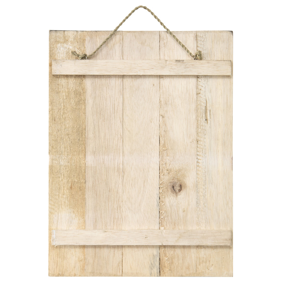 Handcrafted Monochrome Bless Our Nest Wallart. Wooden sign with a rustic design on a white background