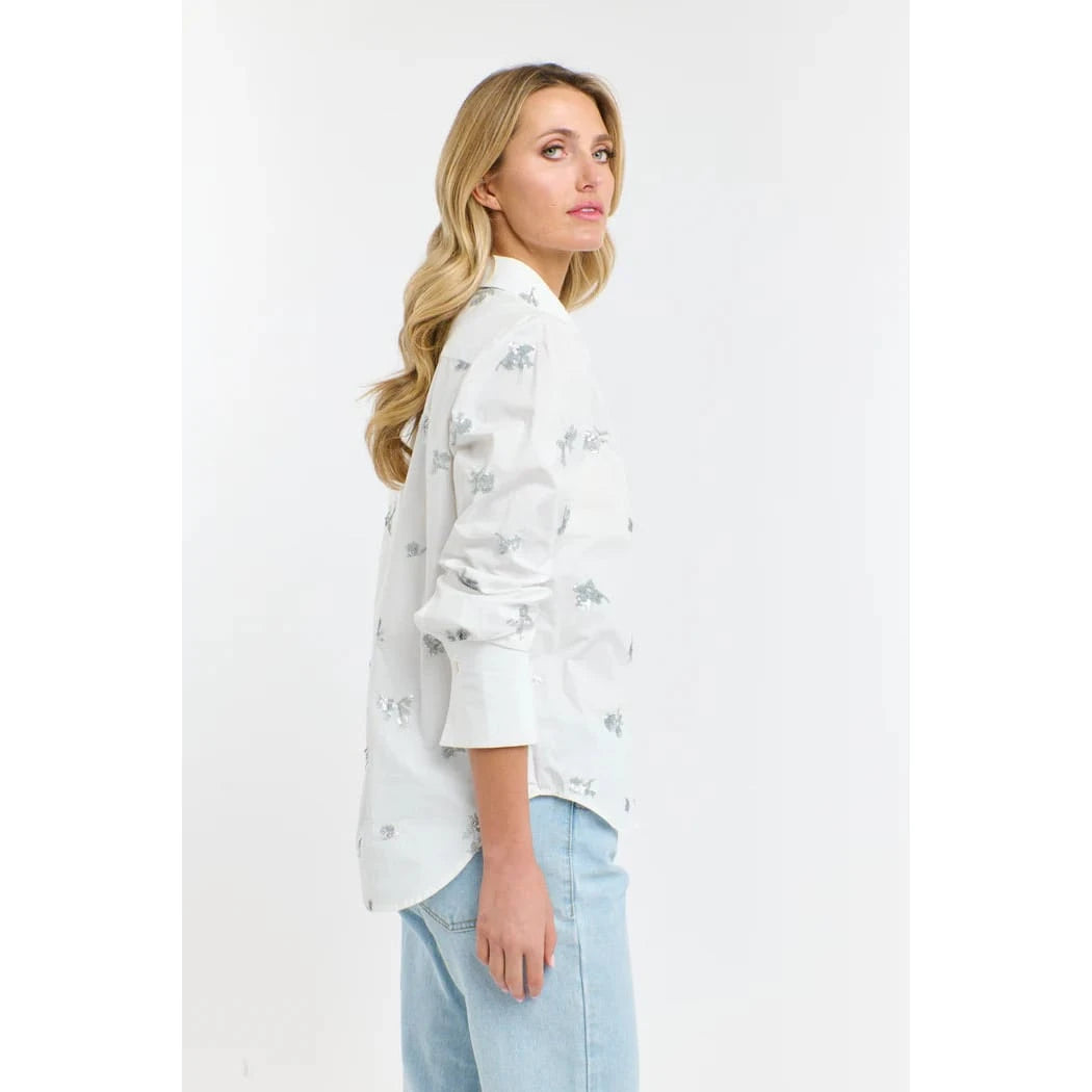 365 Women's Penelope Sequins Long Sleeve Shirt 365