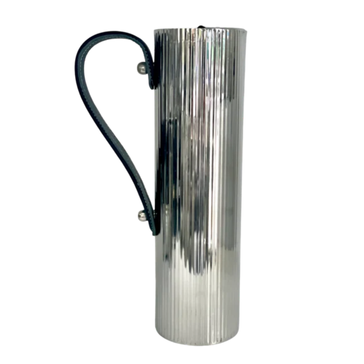 Flair Large Ridged Jug with Black Leather Handle