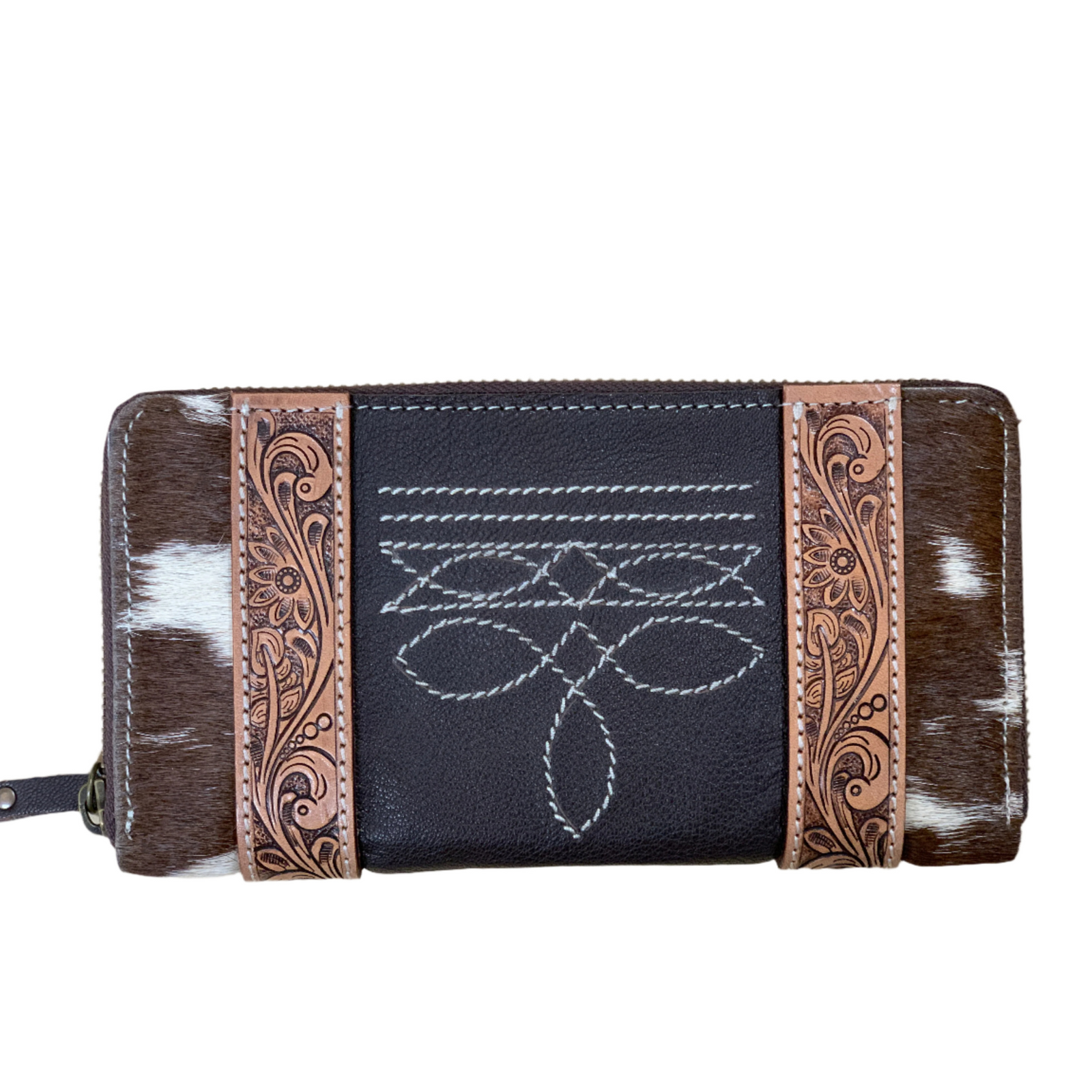 Women's Moore Leather Boot Stitch Zippered Wallet