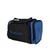 Ariat Vanity Bag. Black and blue duffel bag with Ariat logo on a white background