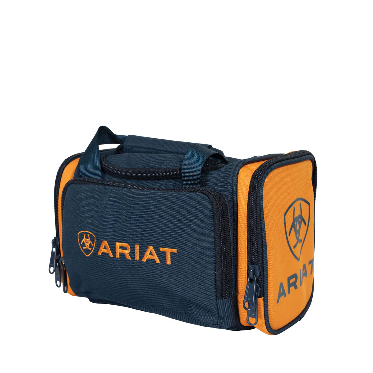 Ariat Vanity Bag. Navy and orange Ariat bag on a white background