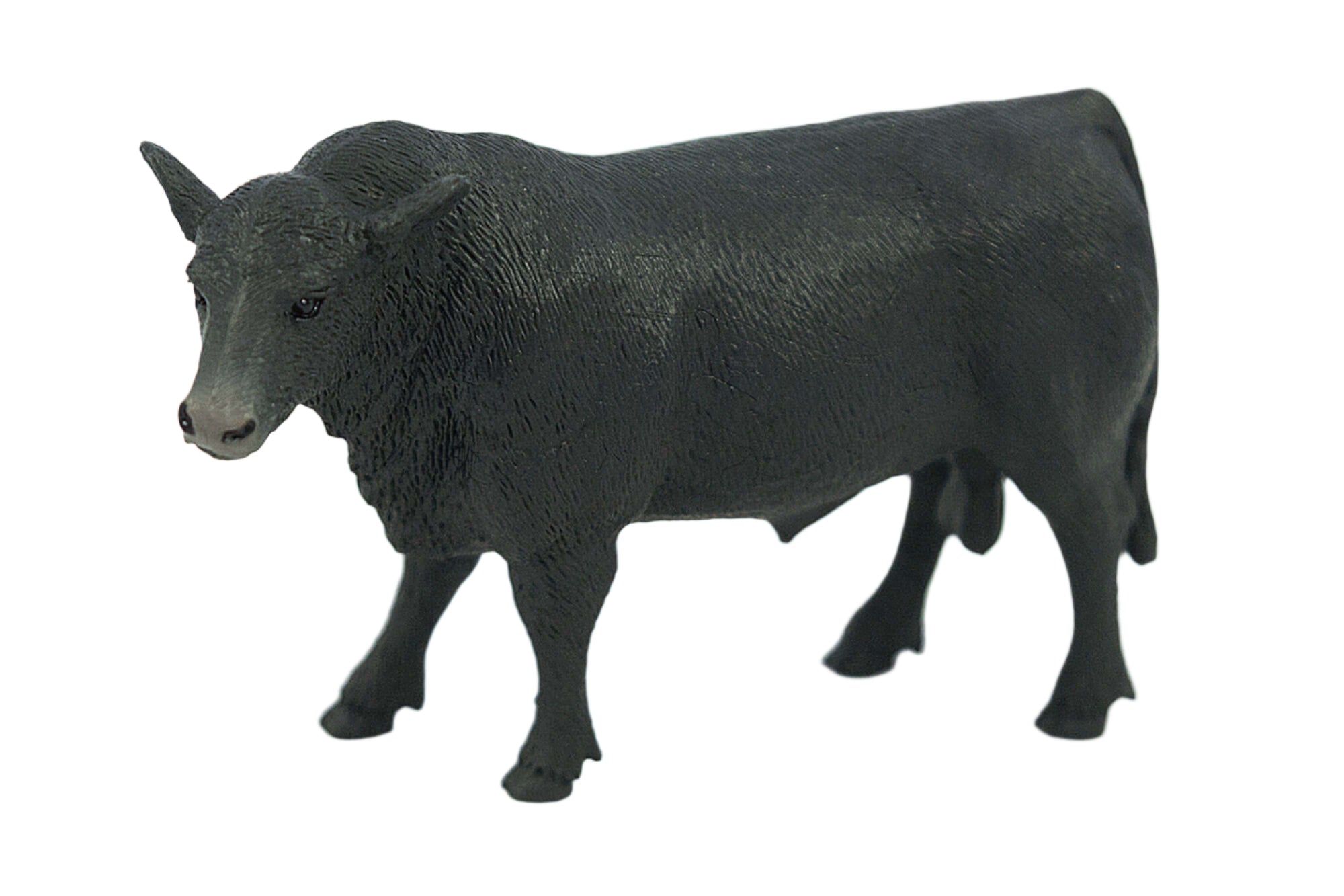 Big Country Toys Angus Bull. A realistic black Angus bull toy made of heavy duty plastic, designed for farm playsets.