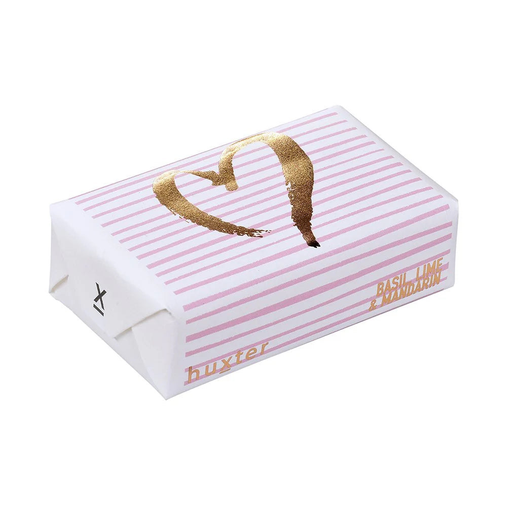 Huxter Heart Pastel Pink Stripes Soap