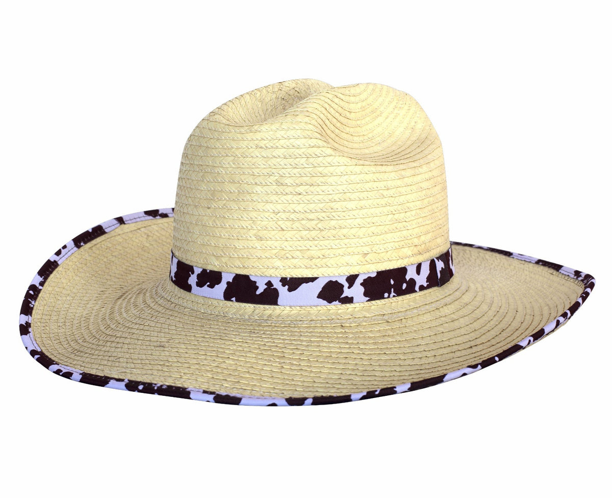 Sunbody Cow Hide Print Kids Palm Leaf Hat