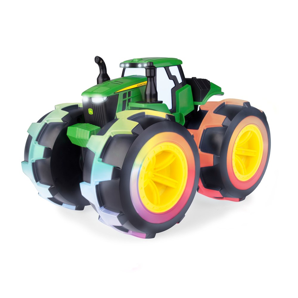 John Deere Monster Treads Lightning Wheels 4WD Tractor w/Lights &amp; Sounds