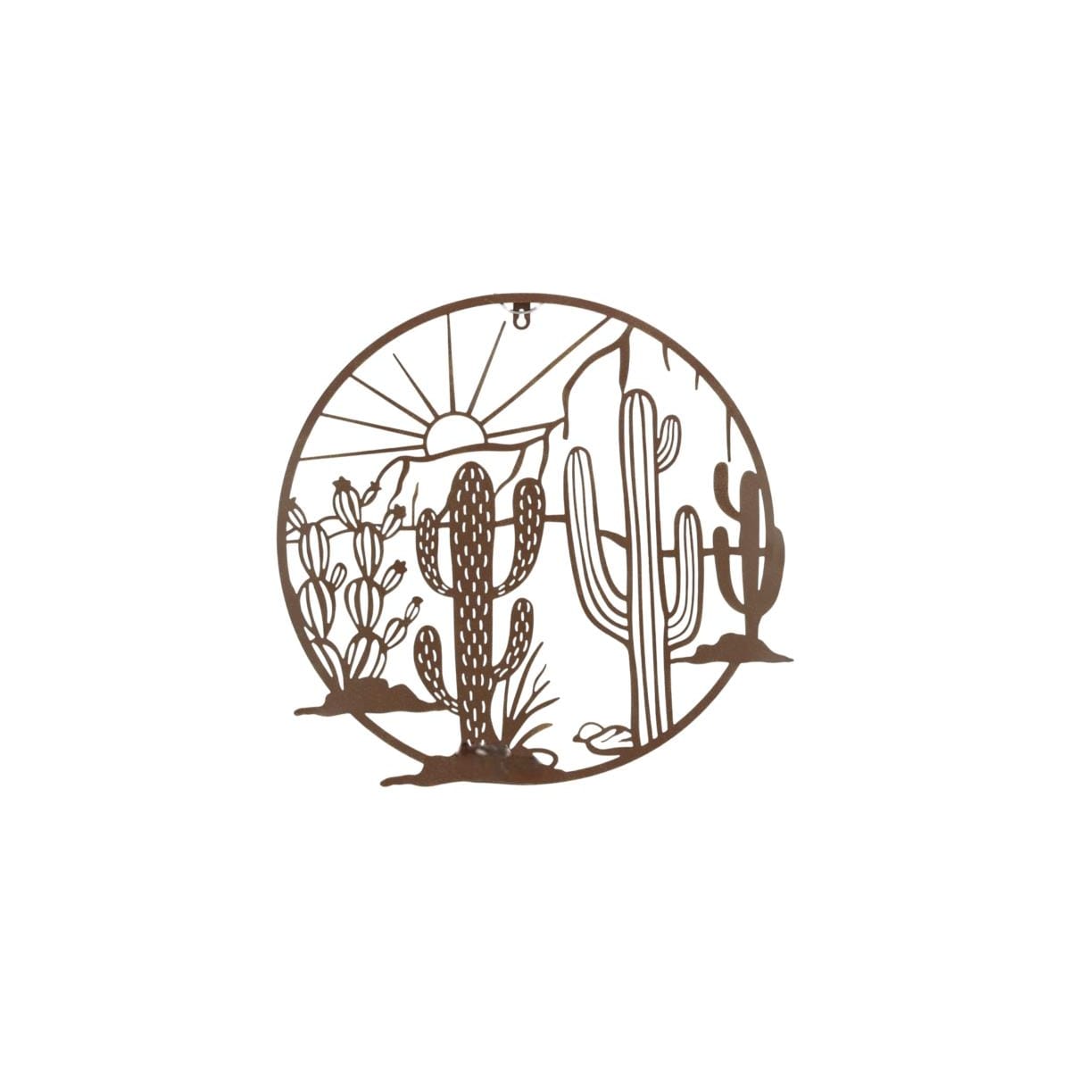 46cm Round Cactus Metal Wall Art Malmar