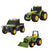 John Deere Lights & Sound Mini Tractors 3-pack. Packaged toy tractors with green and yellow colors on a white background