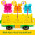 John Deere Animal Sounds Wagon Ride. Toy tractor with a driver figure and colorful animals in a trailer on a white background