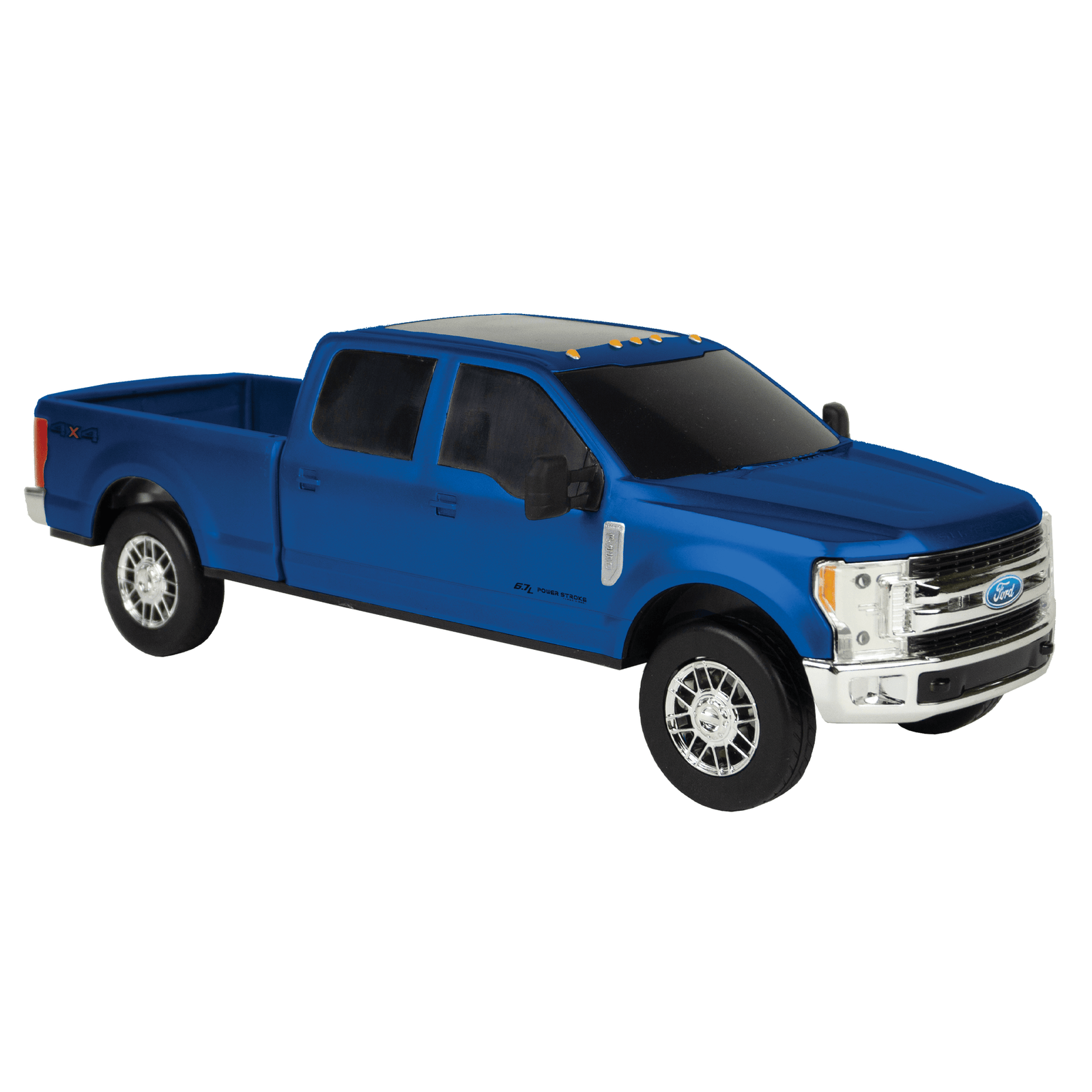 Big Country Toys Ford Superduty F250. A 1:20 scale blue Ford Super Duty F-250 toy truck with detailed features, compatible with Big Country Toys playsets.
