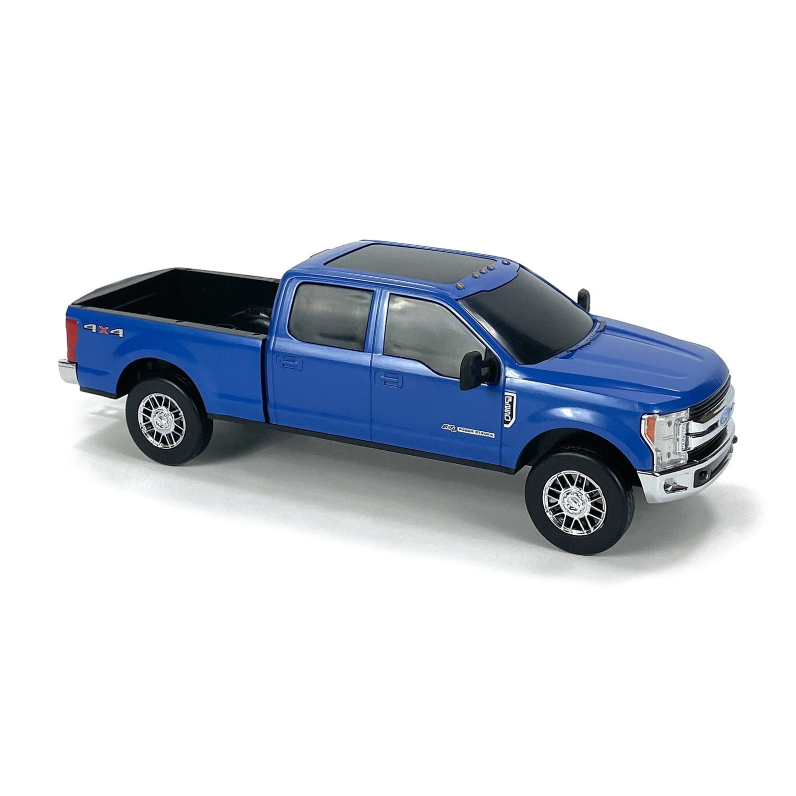 Big Country Toys Ford Superduty F250. Blue toy truck on a white background