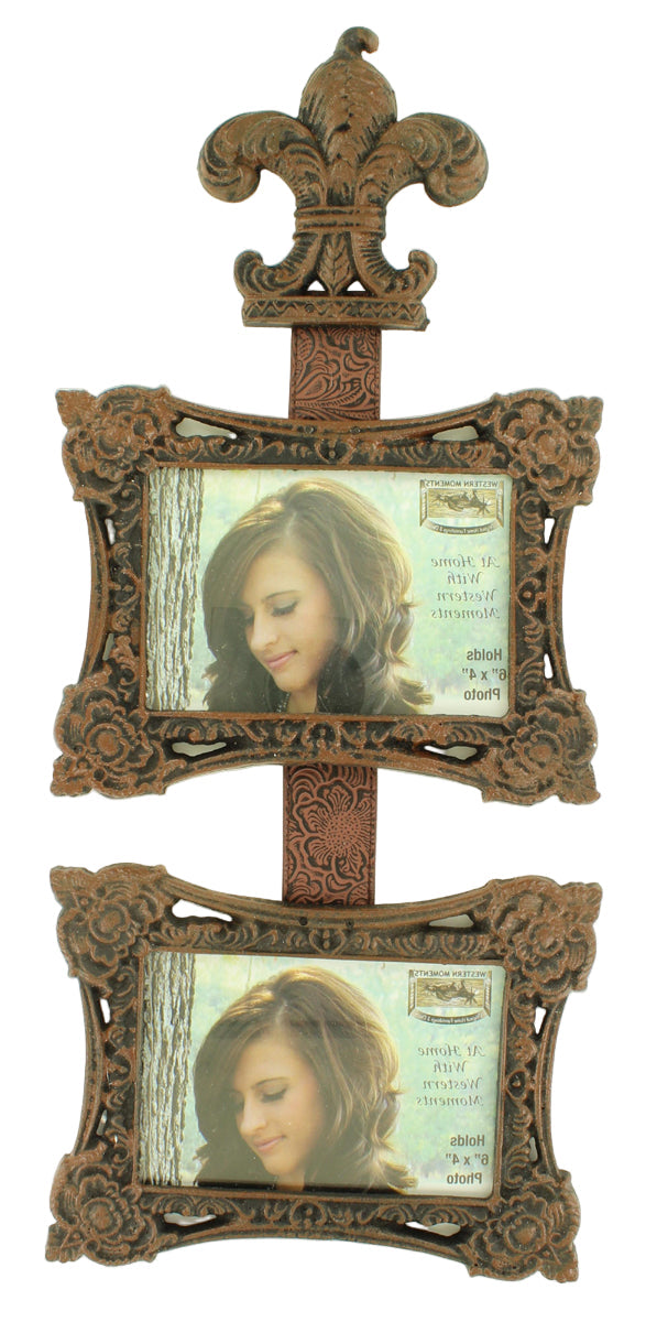 Nocona Hanging 4x6 Folding Photo Frame. Decorative wall art with ornate frames and a central decorative piece on a white background