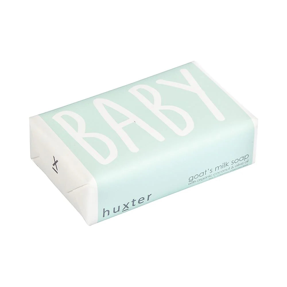 Box of Huxter baby soap on a white background