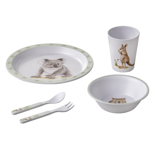 Ashdene Bush Buddies 5 Piece Kids Dinner Set