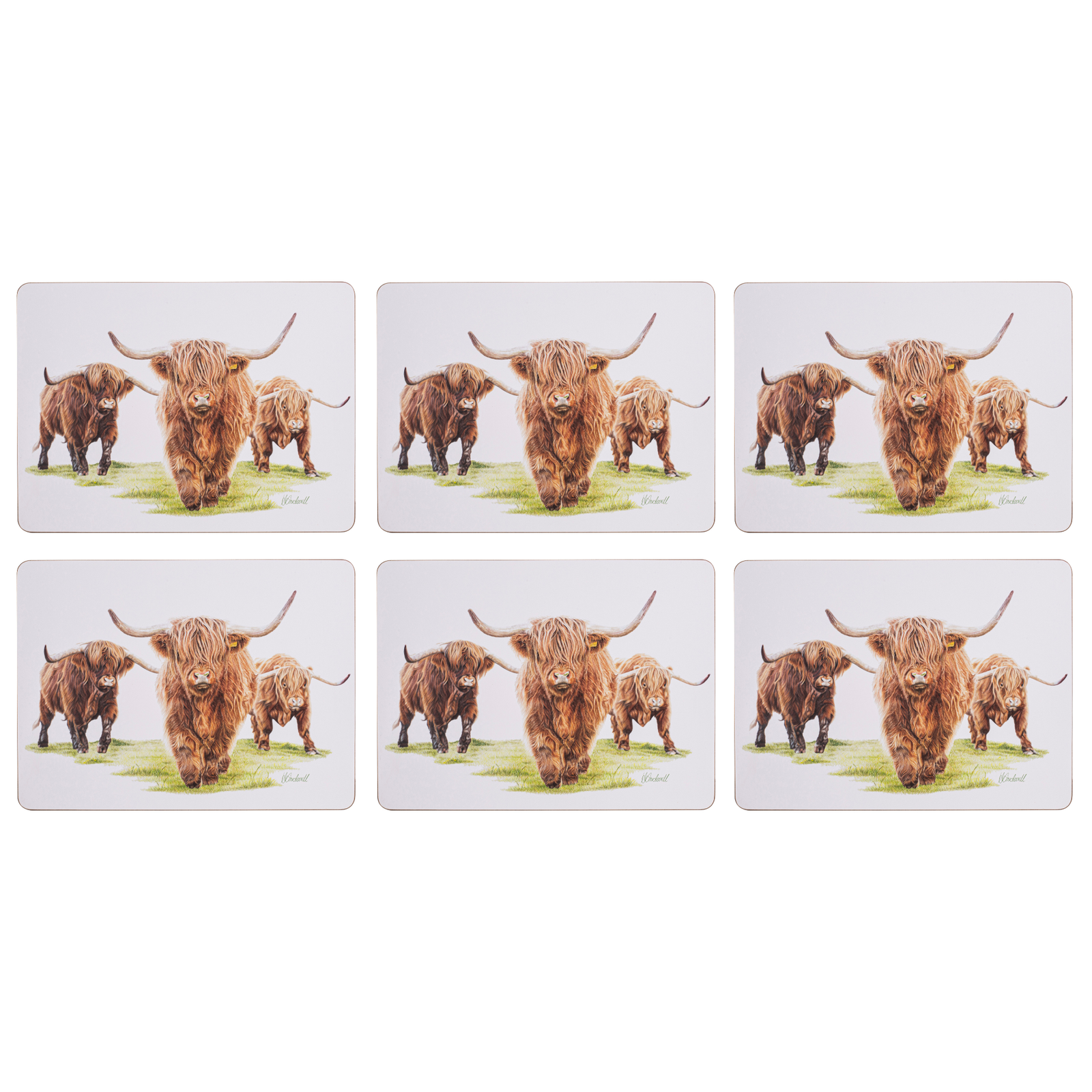 Ashdene Highland Herd 6pk Placemats