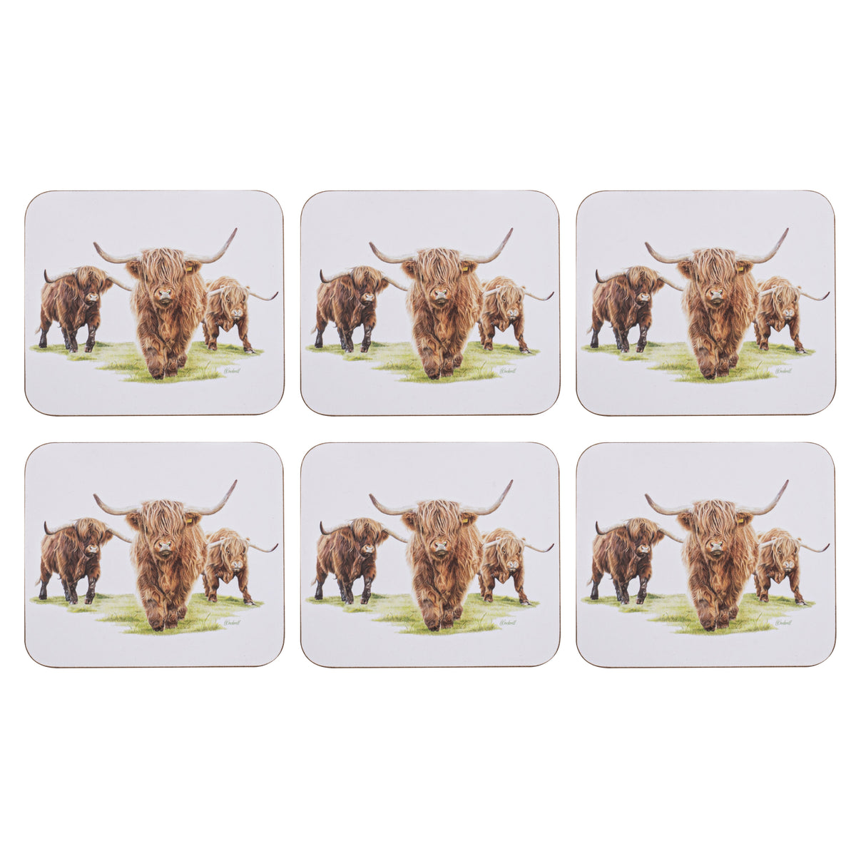 Ashdene Highland Herd 6pk Coaster