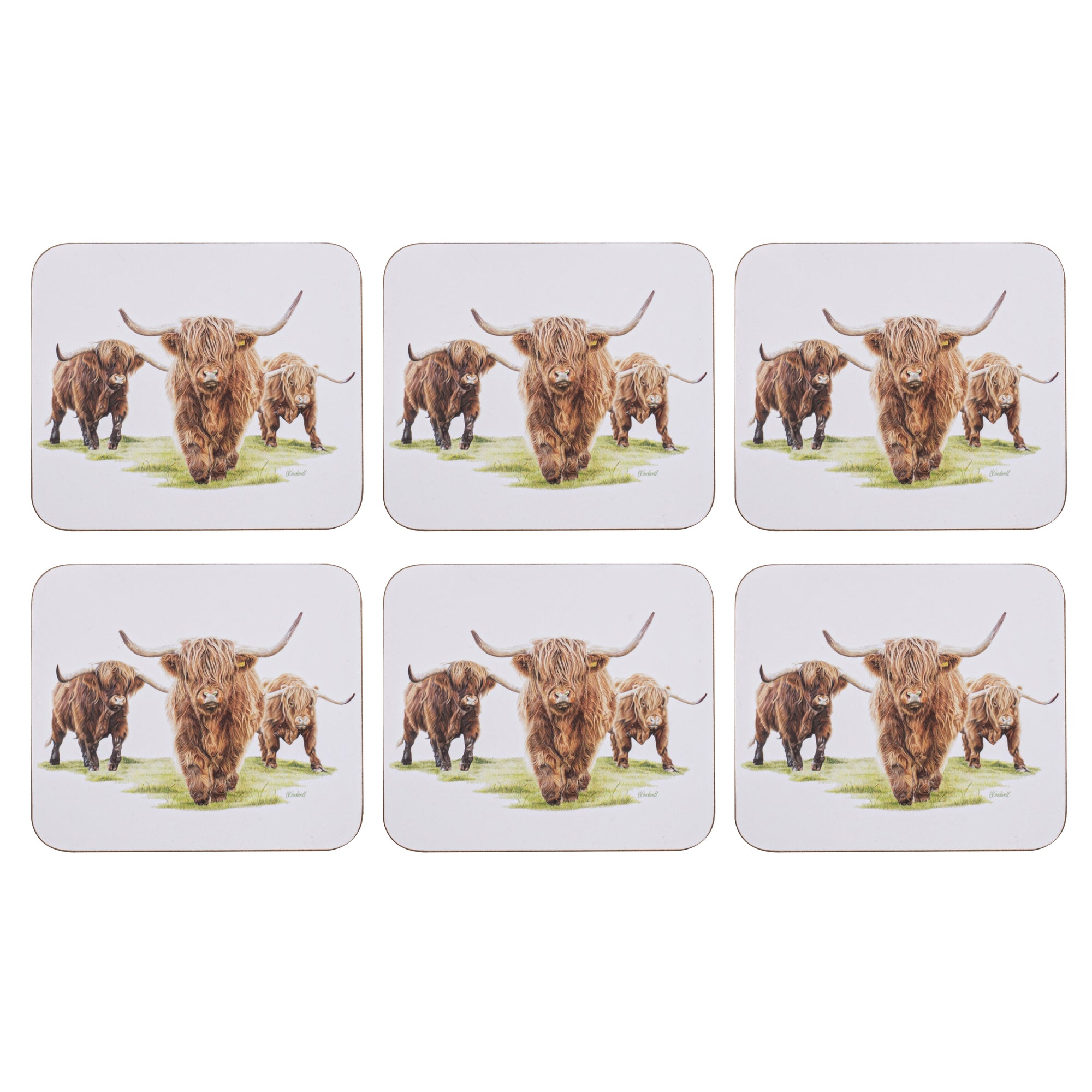 Ashdene Highland Herd 6pk Coaster