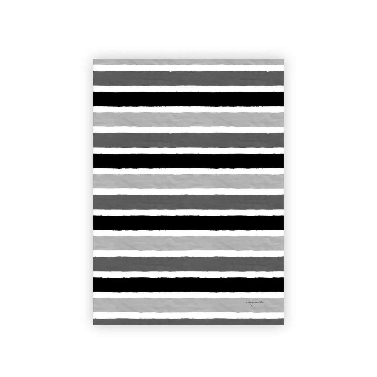 Printed Stripes Linen Tea Towel