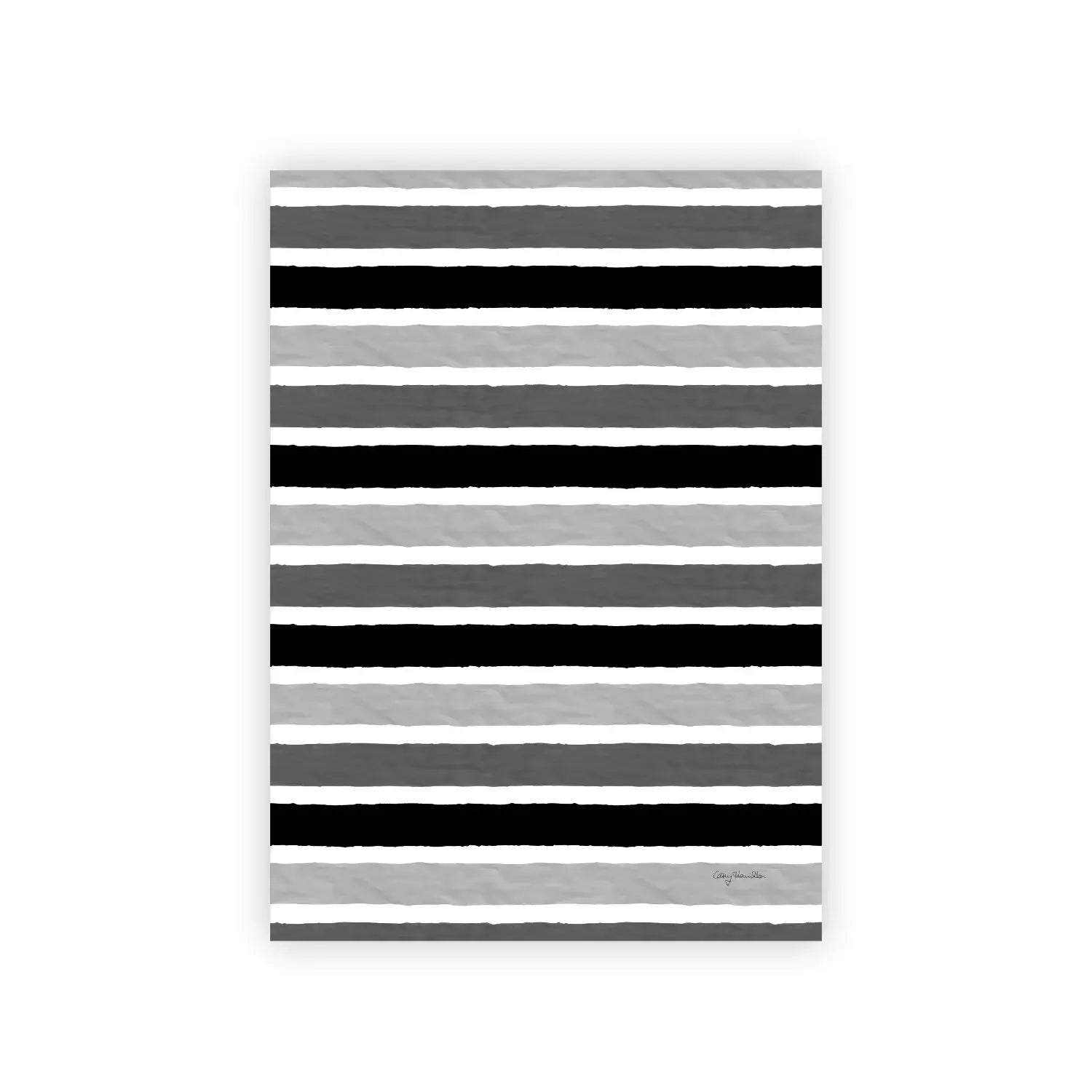 Printed Stripes Linen Tea Towel