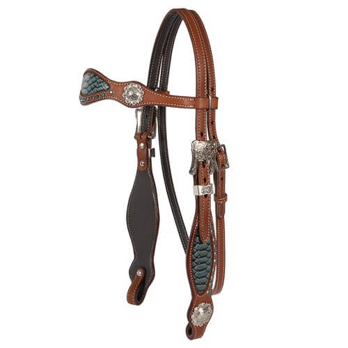 Fort Worth Crocodile Turquoise Headstall