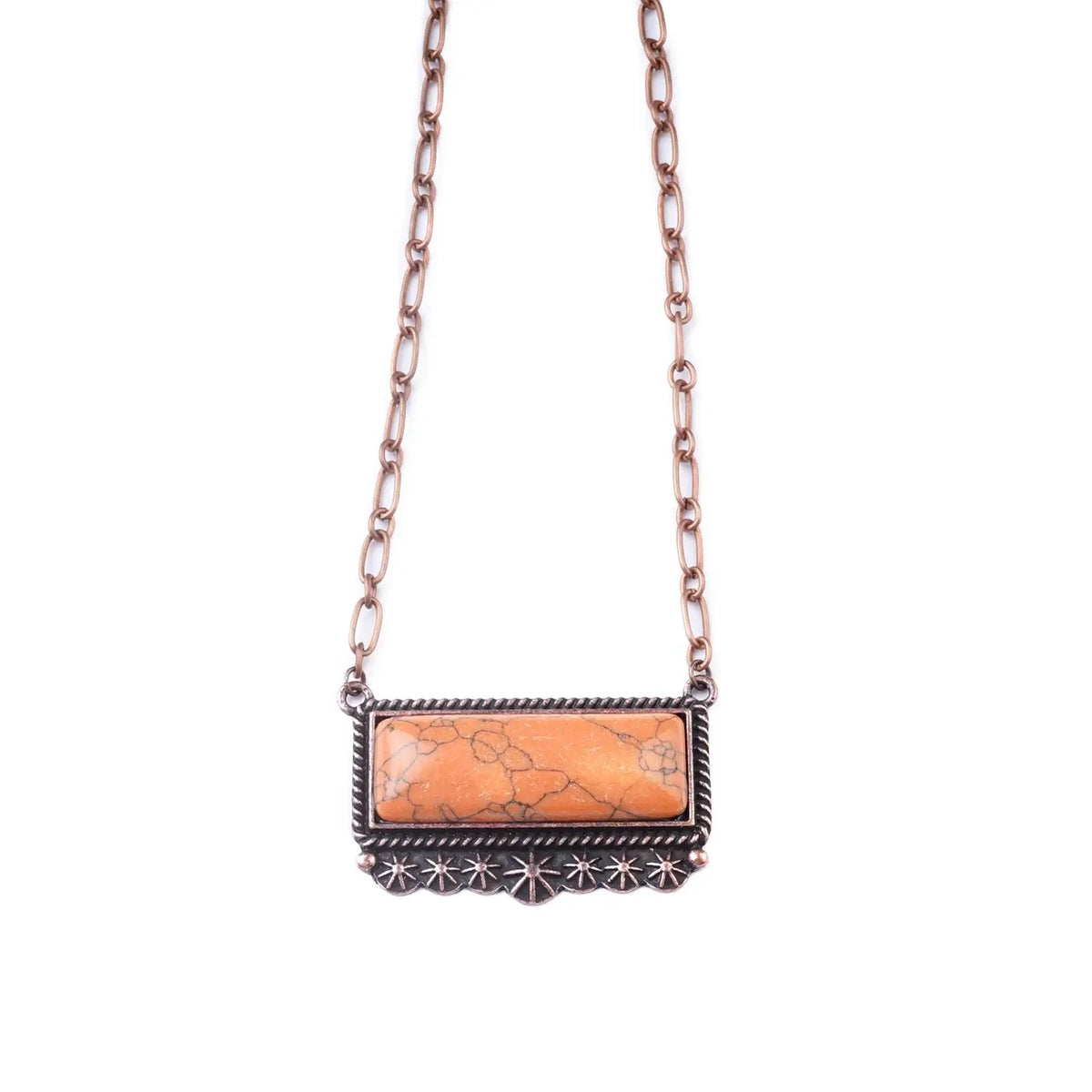 Montana West Western Rectangle Stone Pendant