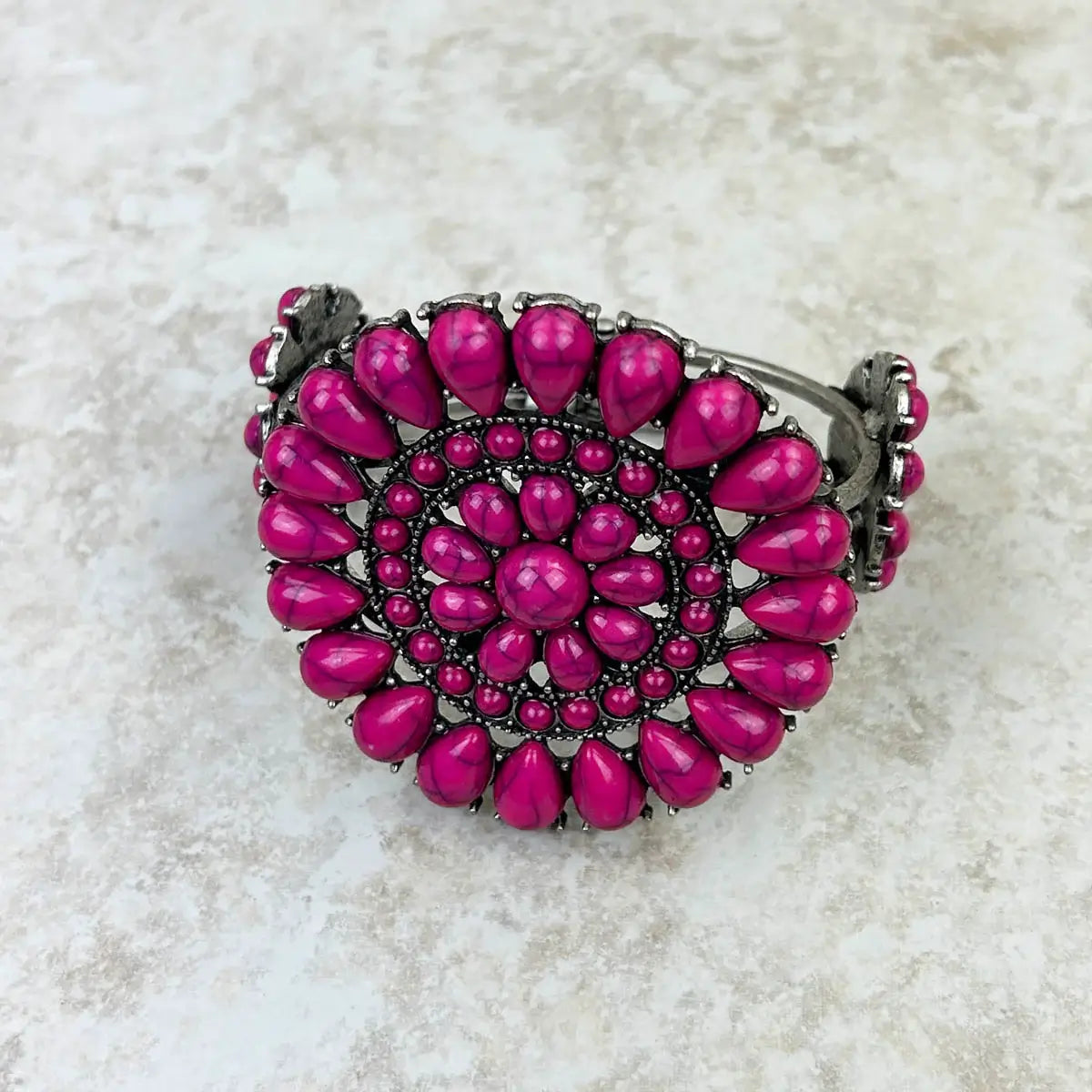 Montana West Natural Stone Concho Cuff Bracelet