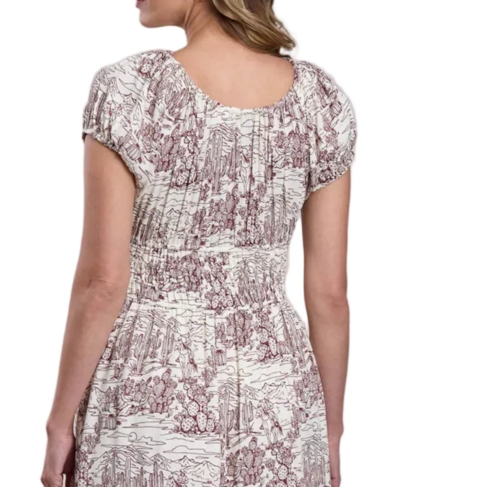 Stetson Women's Desert Toile Print Short Sleeve Western Dress