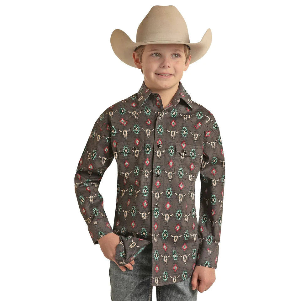 Rock &amp; Roll Denim Boy&#39;s Dale Brisby L/S Western Shirt
