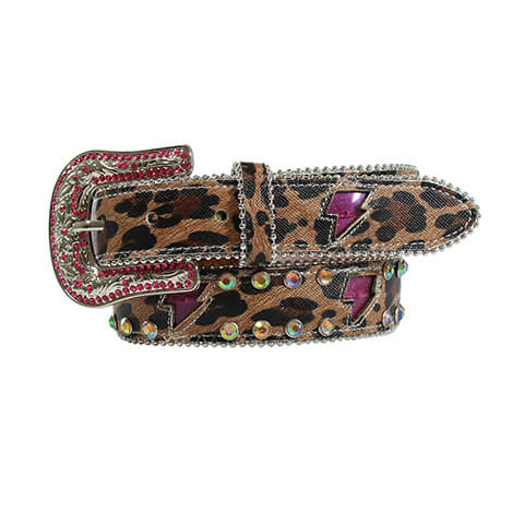 Angel Ranch Girl's Lightning Leopard Western Belt