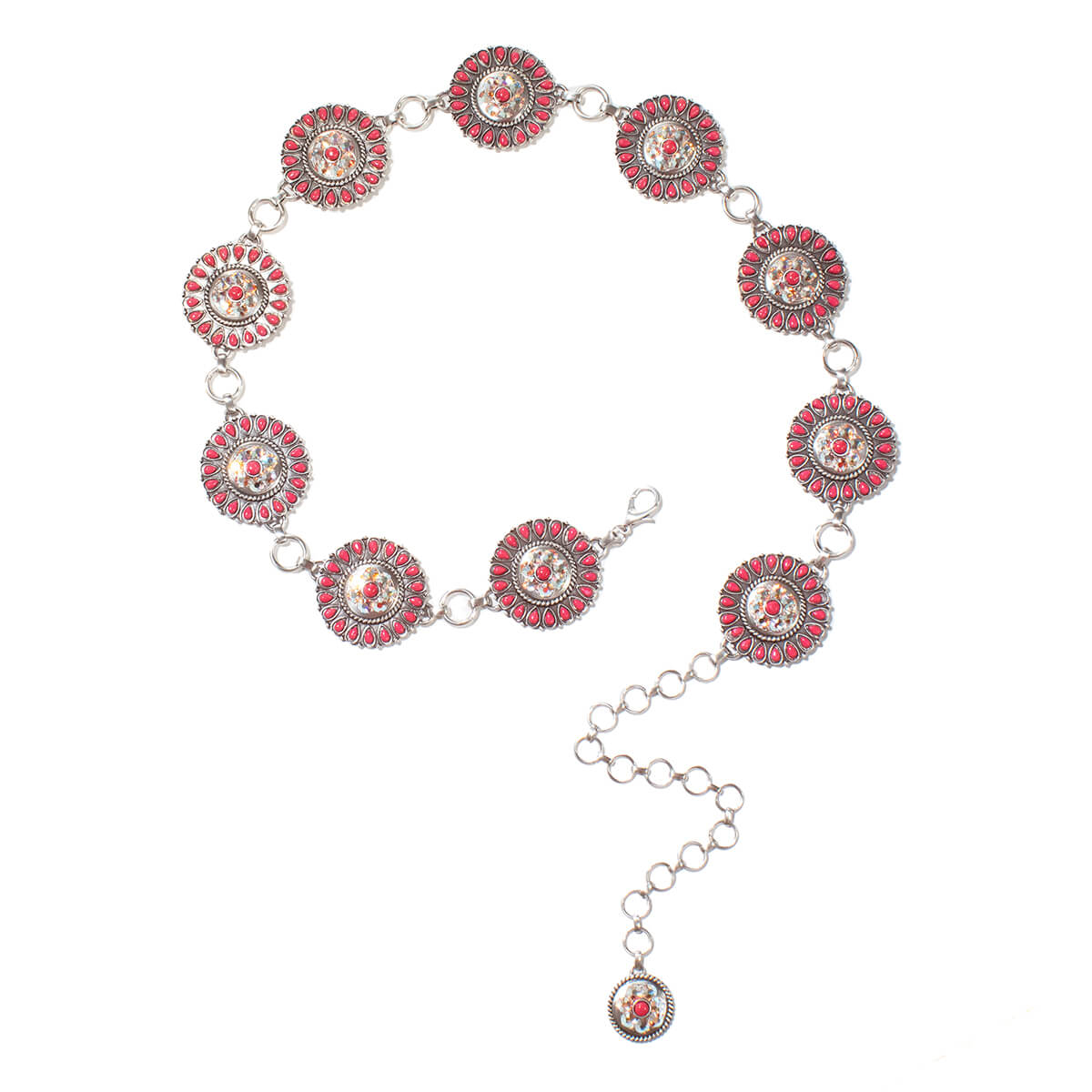 Nocona Women's Pink Stone Chain Western Belt