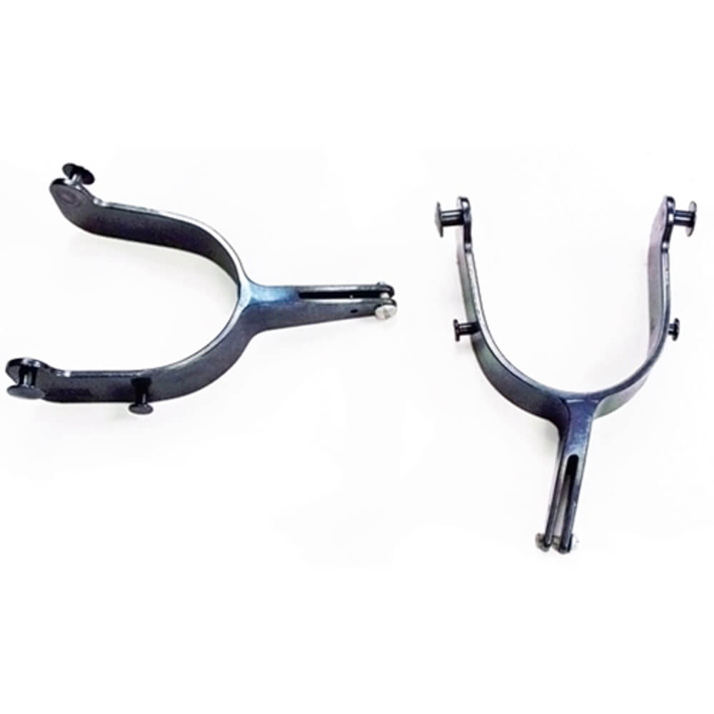 Barstow 15° Combination Spurs. Two metal spurs with a 15-degree offset shank, designed for riding accessories.