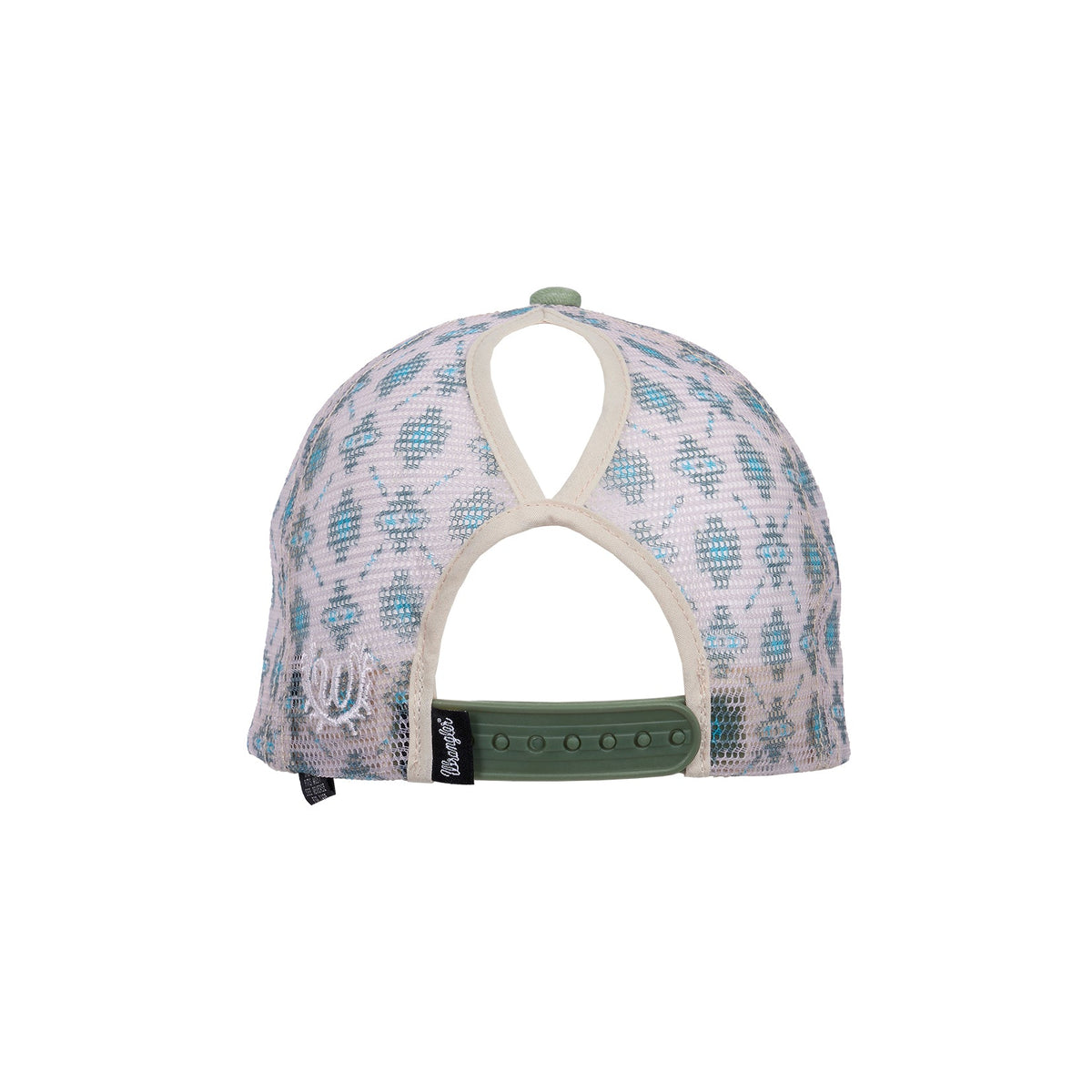 Cap with a patterned design on a white background