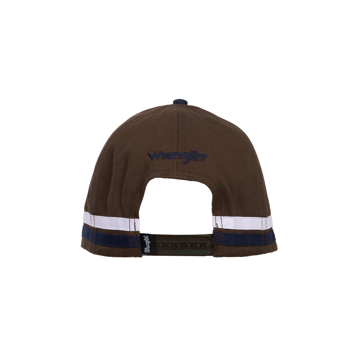 Brown cap with reflective stripes on a white background