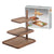 Ladelle Gather Rectangle 3 Tier Serving Tower. Three-tiered wooden tray stand on a white background