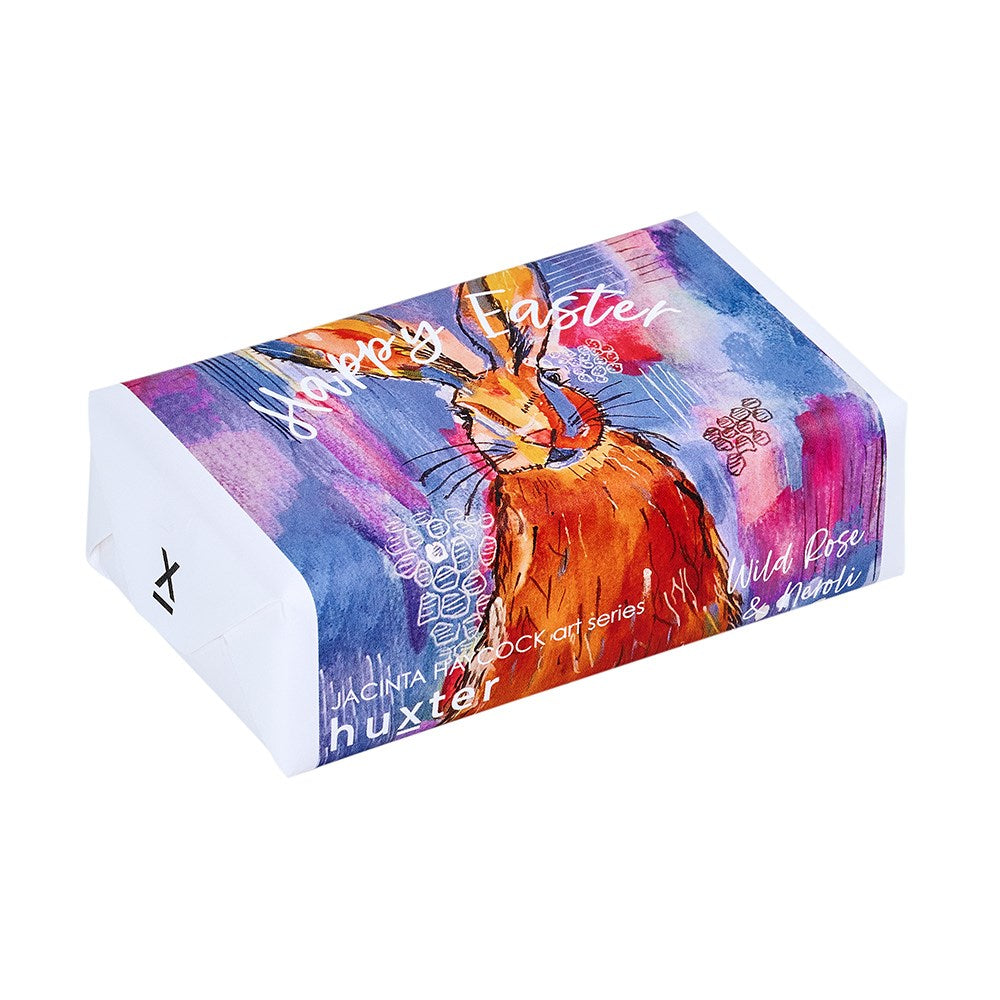 Easter-themed soap packaging with a rabbit design on a white background