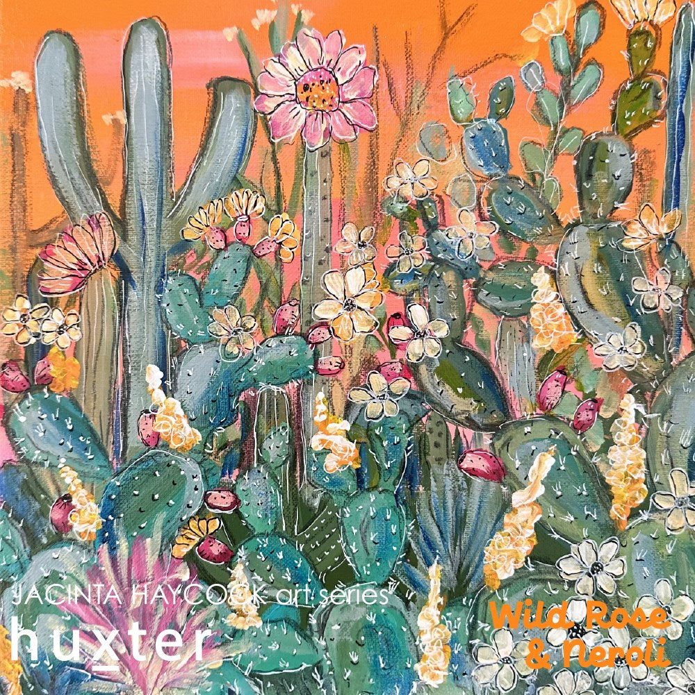 Huxter JH 'Cactus Love' Soap. Colorful illustration of cacti and flowers with 'huxter' branding.