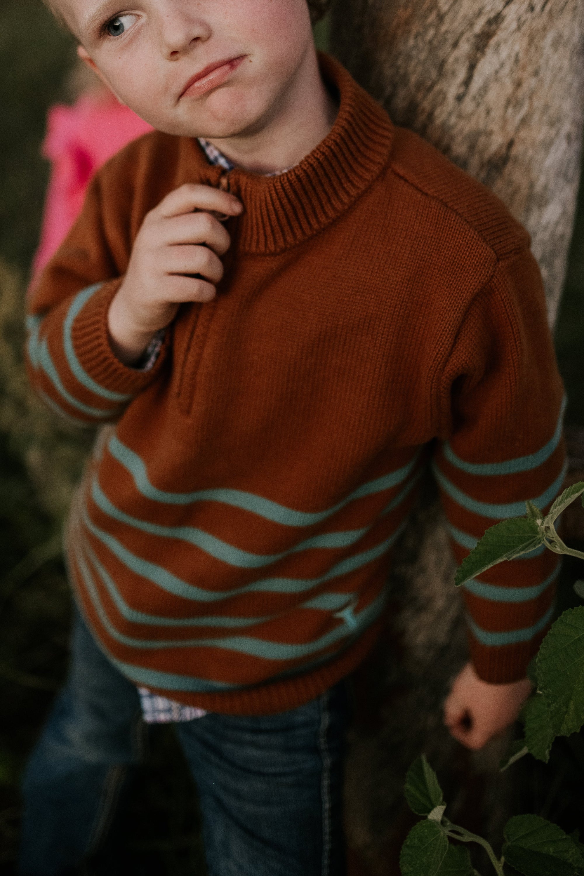 Little Windmill Boy's Henley Cotton Knit Jumper
