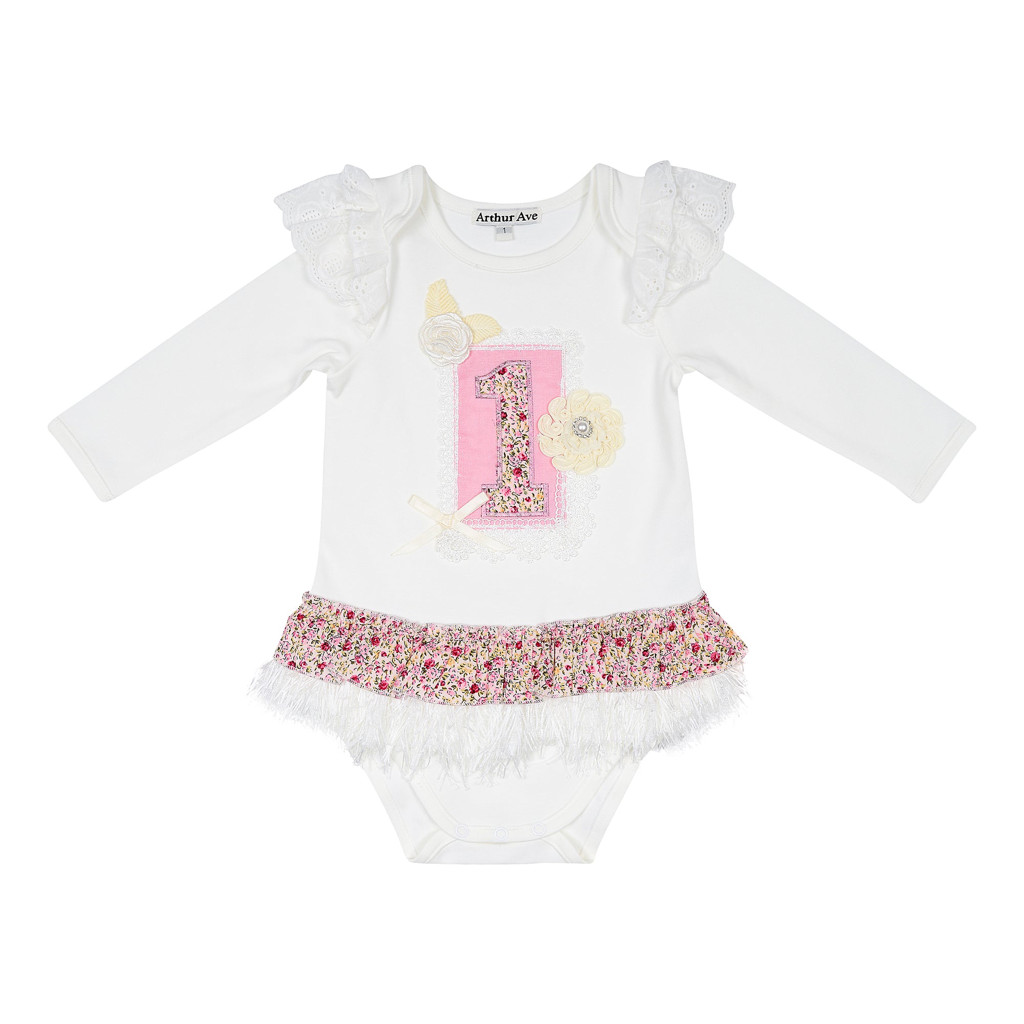 Arthur Ave Girl's 1st Birthday L/S Infant Onsie