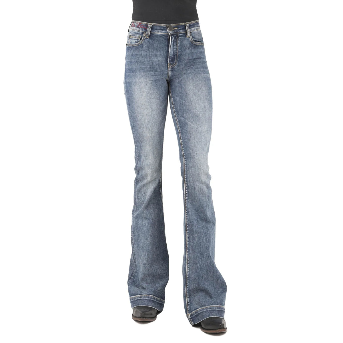 Pair of blue jeans on a white background