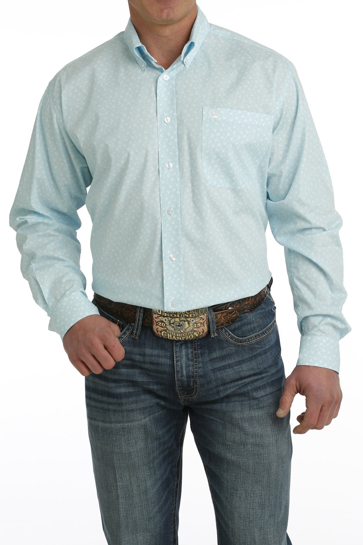 Cinch Men's Stretch Tencel Print L/S Western Shirt
