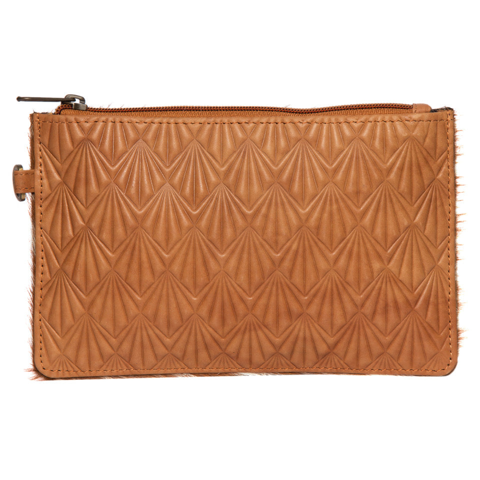 Women's Toronto Small Embossing Leather & Cowhide Clutch