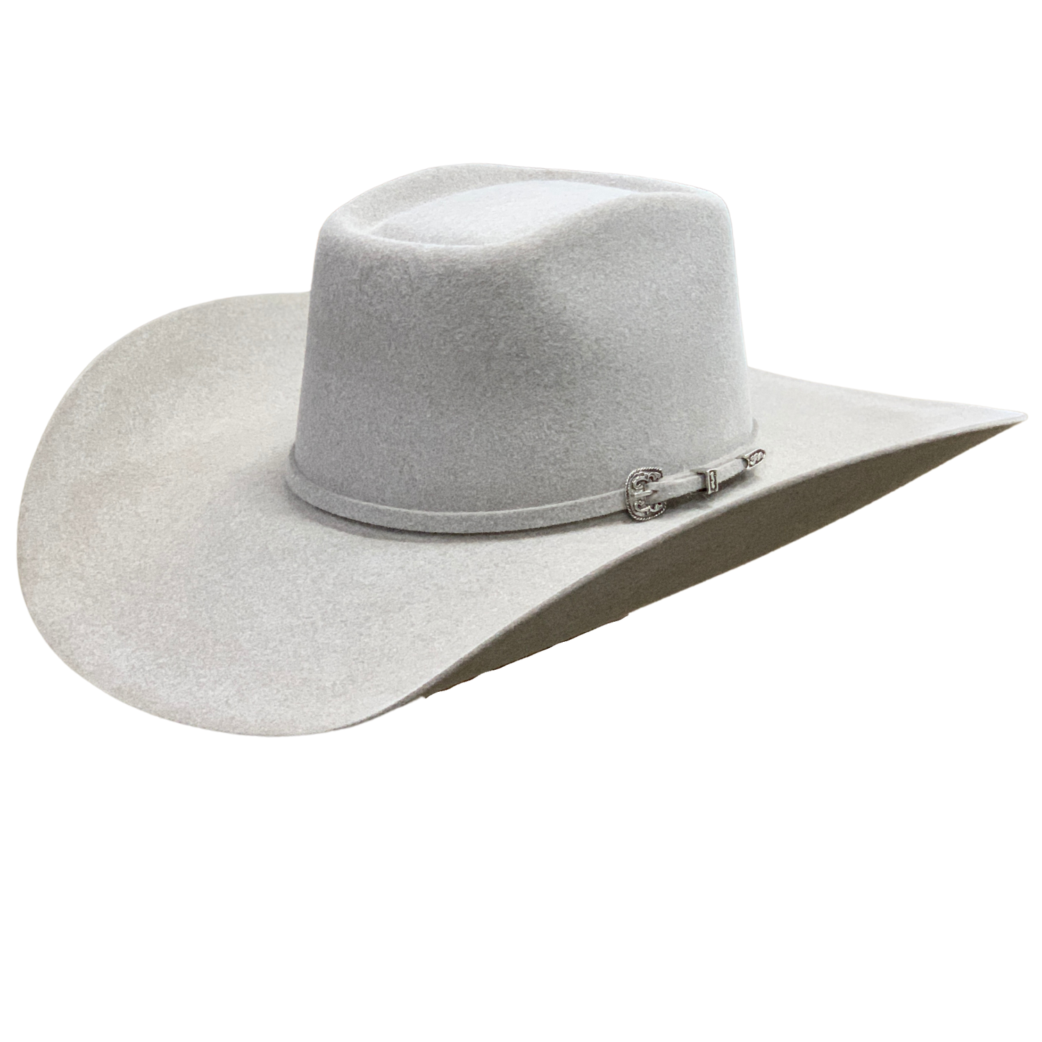 Serratelli 6X 4 1/4" Brim Stone Felt Cowboy Hat. A beige Serratelli cowboy hat with a square top and a 4 1/4 inch brim, displayed on a plain background.