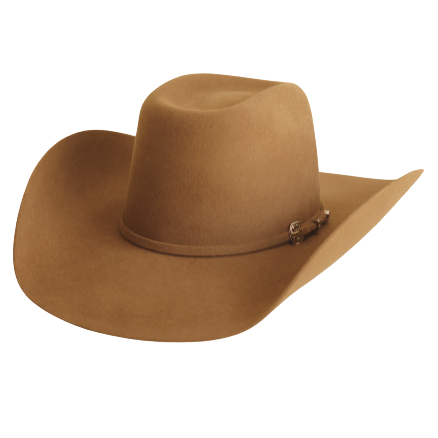 Serratelli 6X 4 3/8" Brim Pecan Felt Cowboy Hat. A brown Serratelli cowboy hat with a 4 3/8 inch brim and a WJ crown.